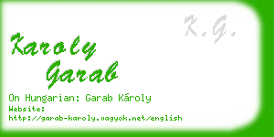 karoly garab business card